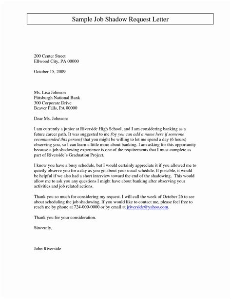 letter   job  document template job shadowing