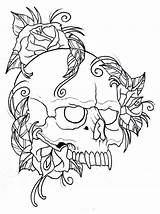 Skull Coloring Tattoo Fang Pages Sharp Drawing Coloring4free Printable Men Roses Scary Grim Reaper Getdrawings sketch template