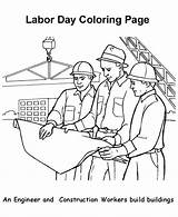 Engineer Coloring Construction Buildings Build Labor Workers Pages Color sketch template