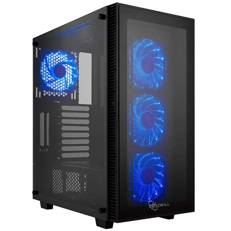 Rosewill Atx Mid Tower Gaming Pc Computer Case With Blue