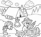 Coloring Pages Fishing Scouts Boy Hiking Camping Going Scout Cub Summer Color Print Kids Tocolor Man Colouring Printable Sheets Fun sketch template