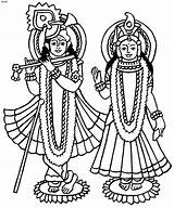 Krishna Radha Janmashtami Durga Maa Parvati Lakshmi 4to40 Gods sketch template