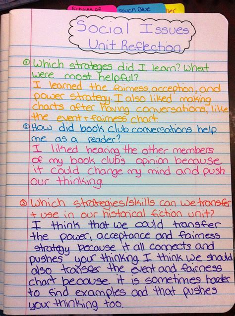 reflective teachers social issues book club unit reflection