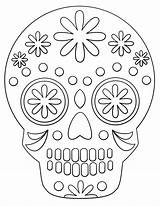 Calavera Calaveras Caveira Mexicanas Muertos Sencillas Colorir Skulls Supercoloring Candy Azúcar Teachers Feminina sketch template