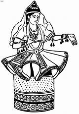 Dance Indian Classical Manipuri India Folk Dancing Coloring Pages Dances Clipart Dancer Kathak Drawings Book Manipur Colouring Paintings Classic Top sketch template