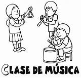 Clase Clases Música Salon Infantil Instrumentos Niños Colorea Tocando Musicales Animados Caratulas Visitar sketch template
