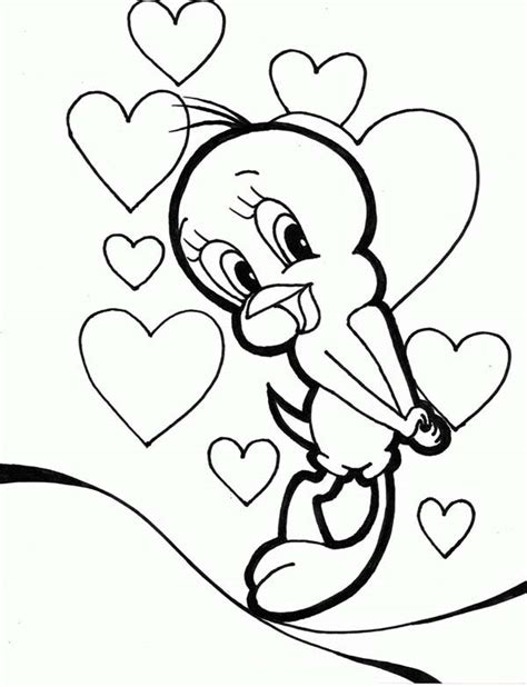 tweety full  love coloring page coloring sky
