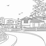 Suburban Neighbourhood Houses sketch template