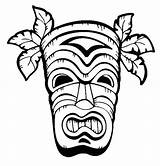 Tiki Hawaiian Coloriages Clipartmag Totems sketch template