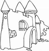 Medieval Castle Abandoned Coloring sketch template