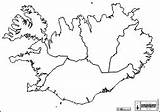 Iceland Maps Blank Outline Islande Regions Roads sketch template
