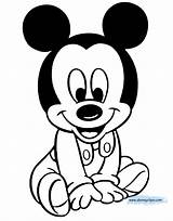 Mickey Baby Coloring Pages Cute Disney Minnie Babies Sitting Disneyclips Printable Down Funstuff sketch template