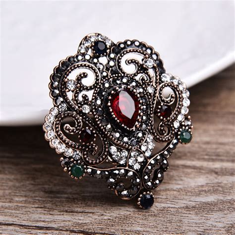 luxury fashion women turkey brooch broach flower cheap wedding pins and