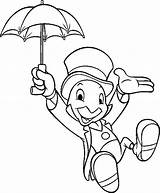 Cricket Jiminy Coloring Disney Pages Jimminy Pinocchio Tattoo Drawings Tattoos Stuff Cartoon Mural Colors Adult sketch template