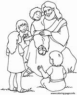 Coloring Children Jesus Pages Printable sketch template