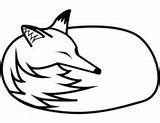 Fox Coloring Sleeping Pages Red sketch template