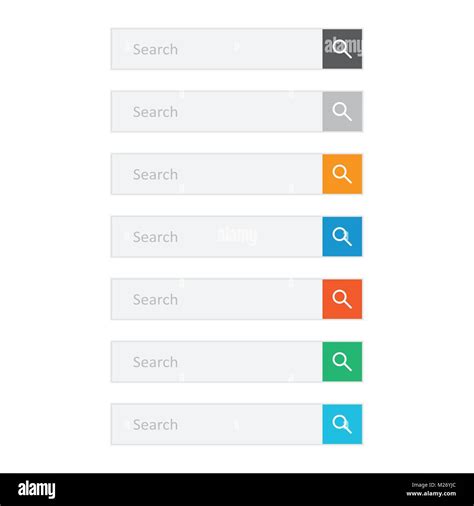 search bar field set vector interface elements  search button