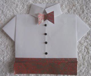 folded paper shirt  cute addition   male cards