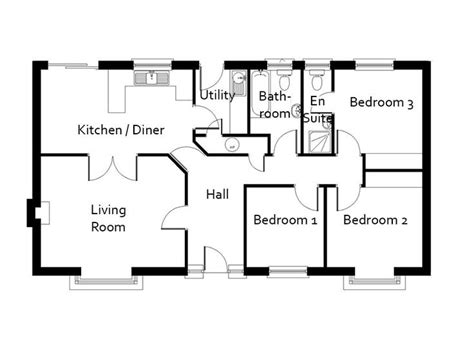 bedroom bungalow plan  foxley house plans uk bungalow floor plans single storey