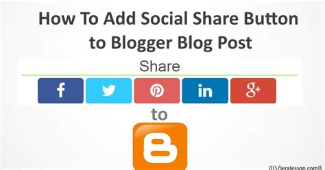 How To Add Social Share Button To Blogger Blog Post