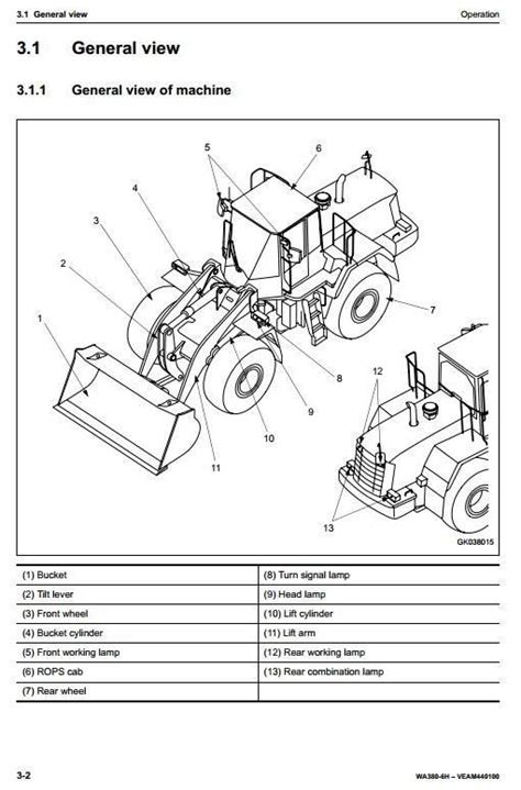 komatsu wheel loader wa  sn    operating  maintenance instructions komatsu
