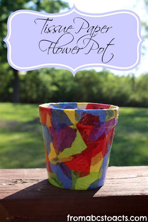 tissue paper flower pot springtime crafts  kids springtime