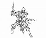Baraka Mortal Cartoon Combat Pages Coloring sketch template