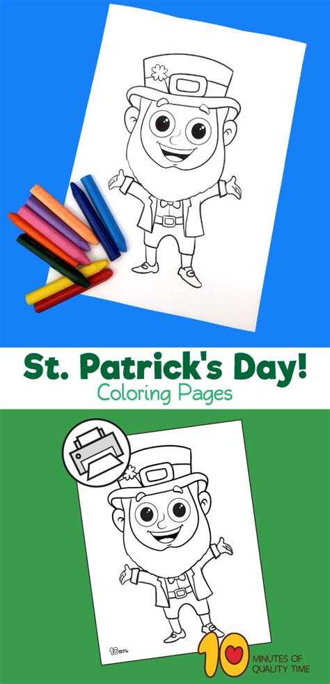 leprechaun coloring page  minutes  quality time