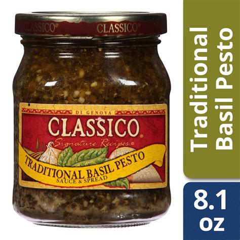 classico traditional basil pesto sauce  spread  oz jar walmartcom