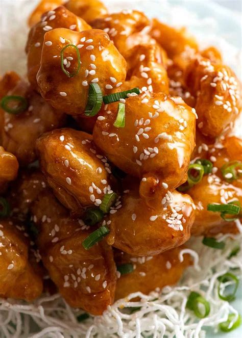 close up of honey chicken built to last and stay crispy honey sauce