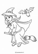 Befana Colorare Disegni Bambini Pianetabambini Streghe Scopa sketch template