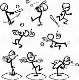 Playing Softball Docent Stickfigures Stickfigure sketch template