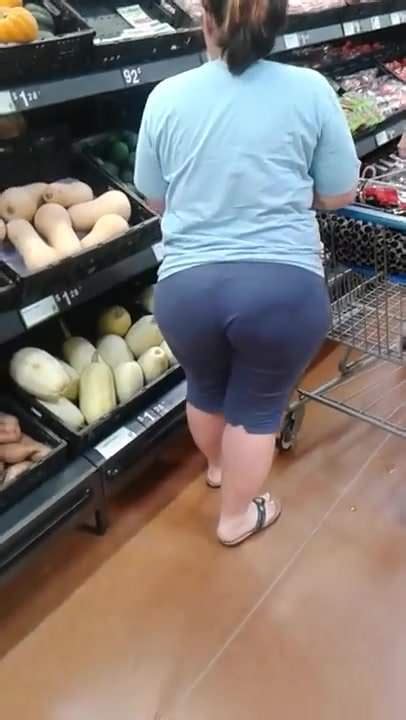 candid bbw with vpl picking out groceries at walmart jp