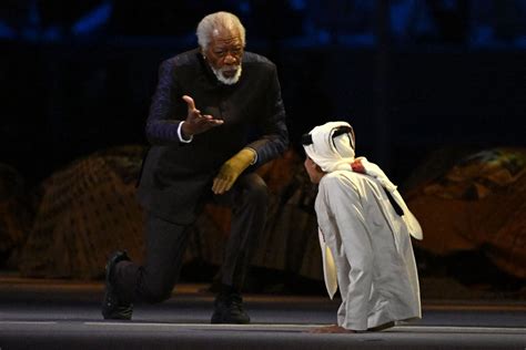 morgan freeman helps open the controversial qatar world cup the