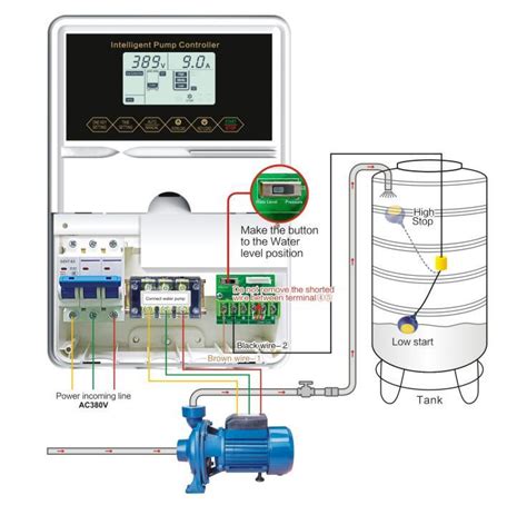 kw  phase water pump control panel wiring diagram  lcd display china pump control