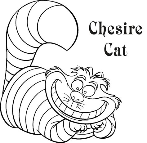cheshire cat coloring page coloring home