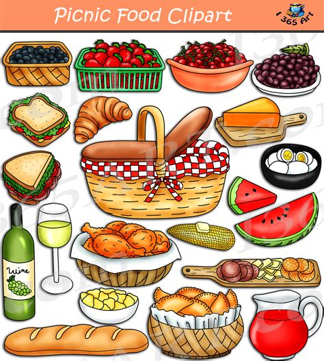 picnic food clipart set  clipart  school