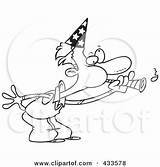 Horn Blowing Coloring Illustration Cartoon Line Party Man Toonaday Royalty Clipart Rf 2021 sketch template