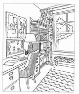 Coloring Interior Pages Room Books Dream Book Space Slideshow Bedroom Adult Colouring Decorate Spaces Inspired Printable Choose Board Cute Sheets sketch template