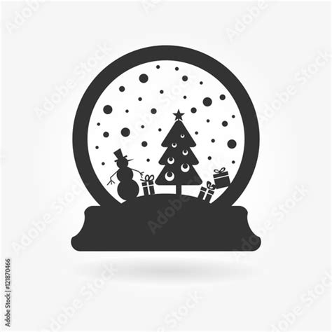 vector illustration   christmas snow globes silhouette  snowman