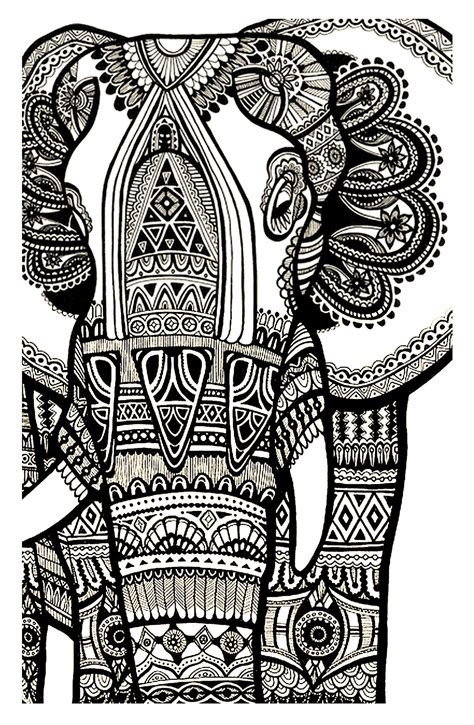 elephant te print   elephants adult coloring pages