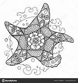 Starfish Zentangle Tattoodaze sketch template