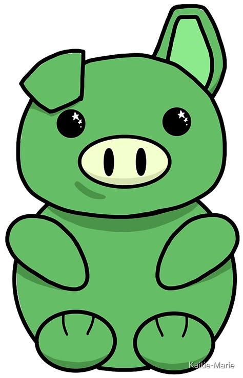 green pig  kaitie marie redbubble