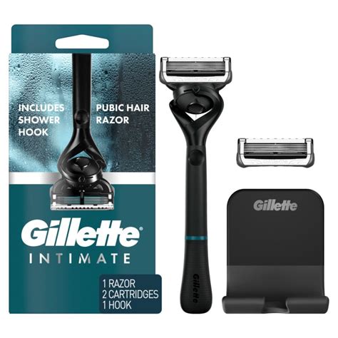 gillette intimate pubic hair razor  men  handle  blade refills
