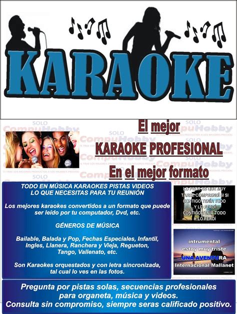 karaokes profesionales ingles espanol mp pistas  mil karaoke pista