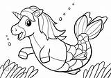 Unicorn Mermicorn sketch template