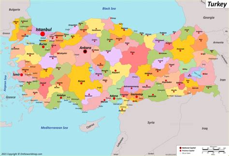turkey map detailed maps  republic  turkey