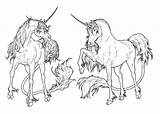 Lineart Deviantart Coloring Unicorns Unicorn Horse Pages Adults Drawing Sheets Colouring sketch template