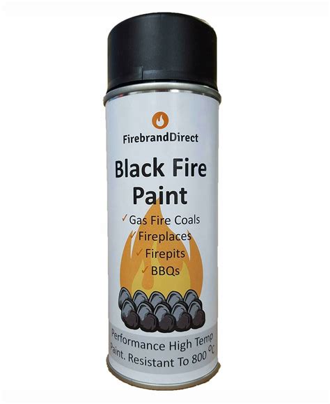 black fire paint  gas fire coals fireplaces fire pits bbqs ml heat resistant
