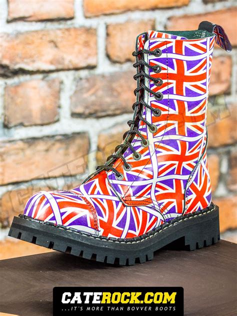 bovver boots  eyelet great britain flag caterockcom